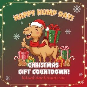 Festive Camel Christmas Countdown Sign